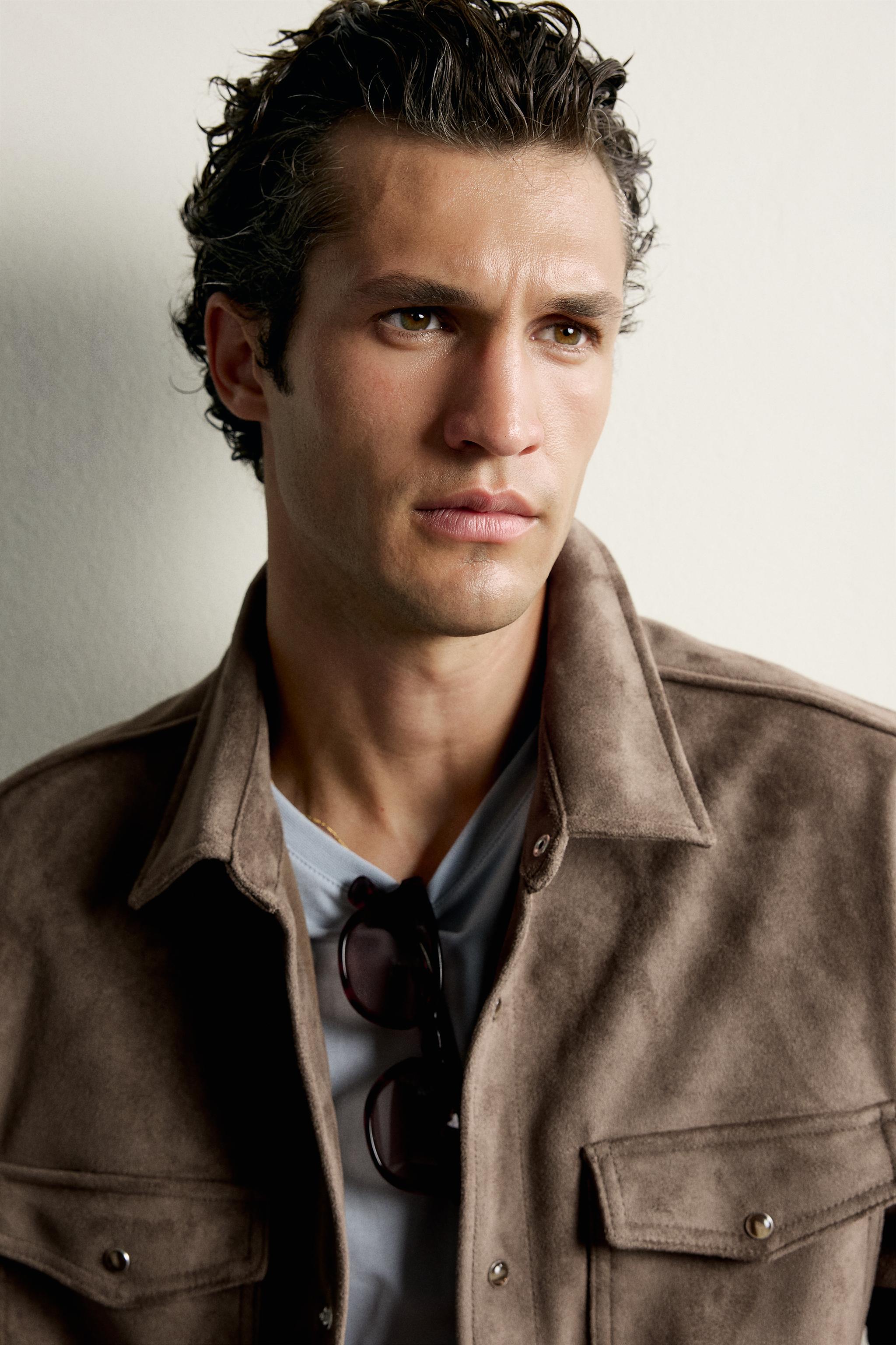 FAUX SUEDE OVERSHIRT